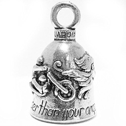 Silver Bell Custom Made in The USA Never Ride Faster Than Your Angel Can Fly Motorcycle Evil Spirits Biker Bell Our Custom Bells are Universal fit 